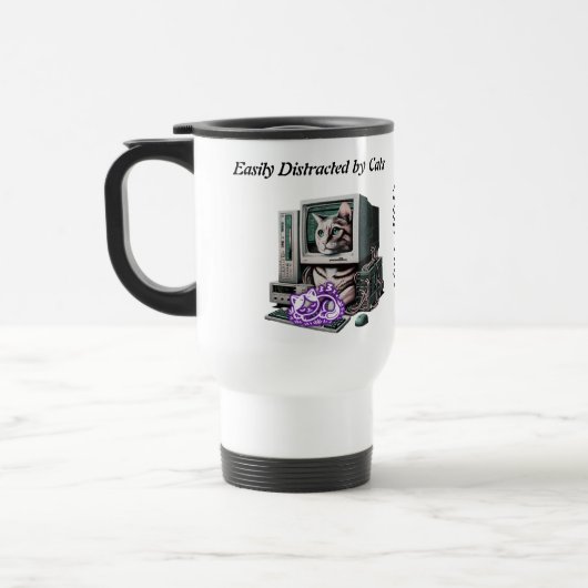 Leicht abgelenkt von Katzen - Funny Cat Tasse (Links)