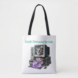 Leicht abgelenkt von Katzen - Funny Cat Tote Bag Tasche