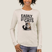 Leicht abgelenkt von Katzen Funny Feline Design Tri-Blend Shirt (Vorderseite)