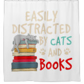 Leicht abgelenkt von Katzen und Büchern - Katze _  Duschvorhang (Vorderseite)