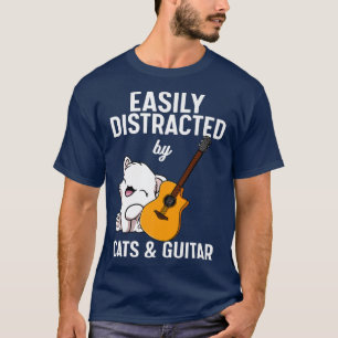 Leicht abgelenkt von Katzen und Gitarren Gitarrist T-Shirt