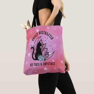 Leicht abgelenkt von Katzen und Kristallen magisch Tasche