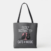 Leicht abgelenkt von Katzen und Musik Tasche (Rückseite)