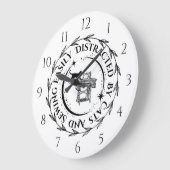 Leicht abgelenkt von Katzen und Nähen Große Wanduhr (Winkel)