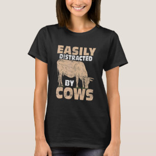 Leicht abgelenkt von Kühen Zuchtvieh Farme T-Shirt