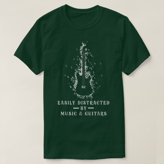 Leicht abgelenkt von Liebe und Gitarre T-Shirt (Design vorne)