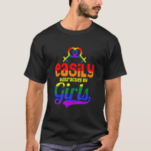 Leicht abgelenkt von Mädchen Lesbische Schwulen Tr T-Shirt
