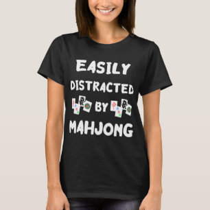 Leicht abgelenkt von Mahjong Cards Mah Jongg Tiles T-Shirt