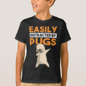 Leicht abgelenkt von Möpsen Funny Mops Dog Dabbing T-Shirt (Vorderseite)