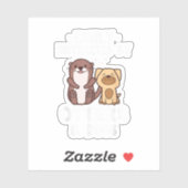 Leicht abgelenkt von Otters und Hunden lustig Nied Aufkleber (Blatt)