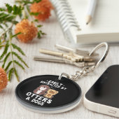 Leicht abgelenkt von Otters und Hunden lustig Nied Schlüsselanhänger (Vorderseite rechts)