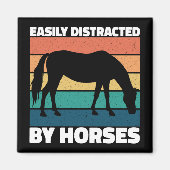 Leicht abgelenkt von Pferden Liebhaber Niedlich Po Magnet (Vorne)