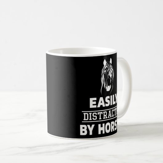 Leicht abgelenkt von Pferden Reiten Lover Funny Kaffeetasse (VorderseiteRechts)