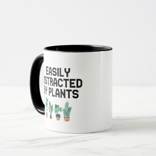 Leicht abgelenkt von Pflanze Funny Gardens und Tasse (Vorderseite Links)