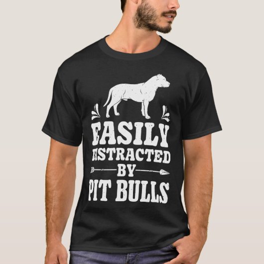 Leicht abgelenkt von Pit Bulls Funny Dog Lover Gif T-Shirt (Vorderseite)