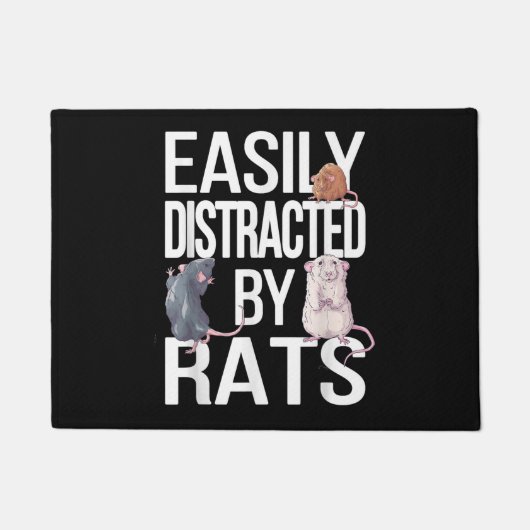 Leicht abgelenkt von Rats Rat Mama Rat Vater Funny Fußmatte (Vorderseite)