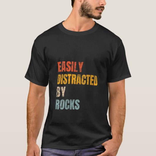 Leicht abgelenkt von Rocks Retro Geology Rock Coll T-Shirt (Vorderseite)