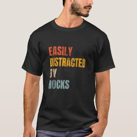 Leicht abgelenkt von Rocks Retro Geology Rock Coll T-Shirt (Vorderseite)
