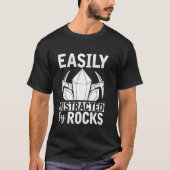 Leicht abgelenkt von Rocks Rock Collector Funny G T-Shirt (Vorderseite)