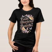 Leicht abgelenkt von Schmetterlingen Blumenkohl-Sh Tri-Blend Shirt (Vorderseite)