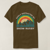 Leicht abgelenkt von Schneeräumchen Wintersport T-Shirt (Design vorne)