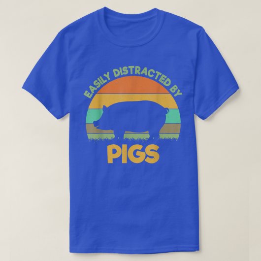 Leicht abgelenkt von Schweinen Bauer Schweinezücht T-Shirt (Design vorne)