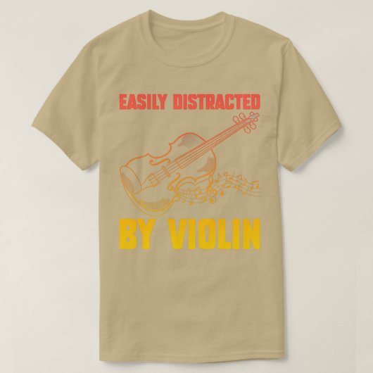 Leicht abgelenkt von Violine Funny Violin 1 T-Shirt (Design vorne)