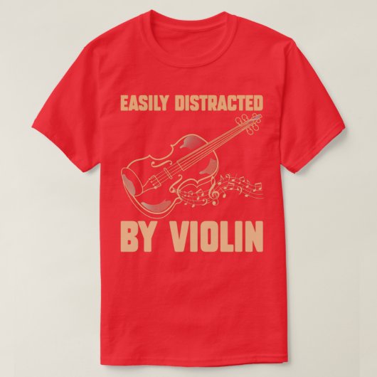 Leicht abgelenkt von Violine Funny Violin 3 T-Shirt (Design vorne)