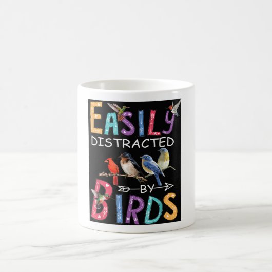 Leicht abgelenkt von Vögeln Funny Bird Kaffeetasse (Mittel)