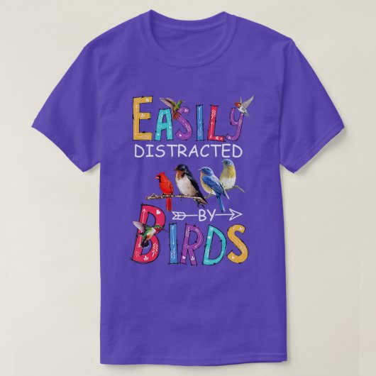 Leicht abgelenkt von Vögeln Funny Bird T-Shirt (Design vorne)