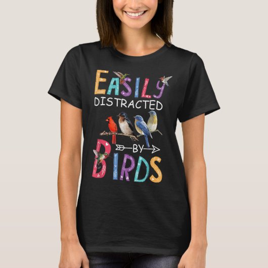 Leicht abgelenkt von Vögeln Funny Bird T-Shirt (Vorderseite)