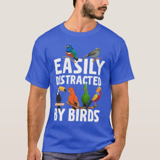 Leicht abgelenkt von Vögeln Vogel Lover lustigen V T-Shirt