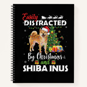 Leicht abgelenkt von Weihnachten shiba inu Hundesc Notizblock