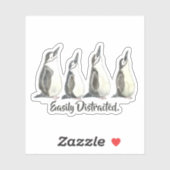 Leicht abgelenkte Pinguine in einer Wasserfarbe Aufkleber (Blatt)