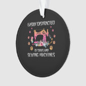 Leicht abgelenkte Quiltiermaschinen und Nähmaschin Ornament (Vorderseite)