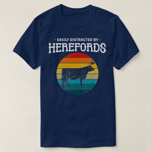 Leicht abgelenkte Zuchtviehgrafie Hereford T-Shirt (Design vorne)