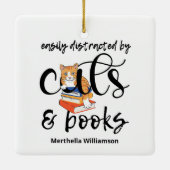 LEICHT ABGESCHLOSSEN VON KATZEN UND BÜCHERN KERAMIKORNAMENT (Rückseite)