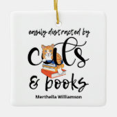 LEICHT ABGESCHLOSSEN VON KATZEN UND BÜCHERN KERAMIKORNAMENT (Vorderseite)