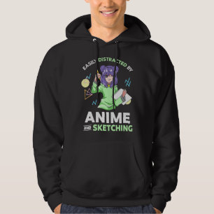 Leicht Ablenkbar Durch Anime und Anime Zeichnen Hoodie