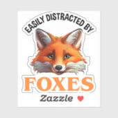 leicht ablenkbar durch Füchse Aufkleber (Blatt)