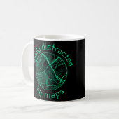 Leicht ablenkbar durch Karten, Kartografie, Karten Kaffeetasse (Vorderseite Links)