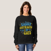 Leicht Ablenkbar Durch Katzen Sweatshirt (Vorne ganz)