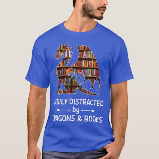 leicht ablenkbar durch Nerd von Drachen und Bücher T-Shirt (Vorderseite)