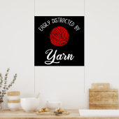 leicht ablenkbar mit Garnen Poster (Küche)