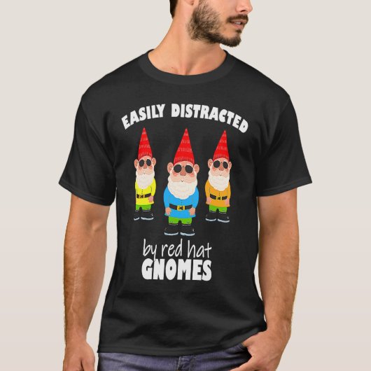 Leicht ablenkbar von rotem Hut gnomes Coole Garnel T-Shirt (Vorderseite)
