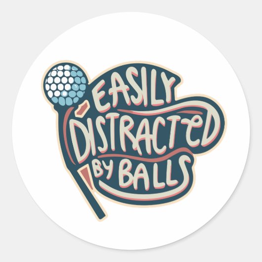 Leicht abseits von Balls Funny Golf Ball Runder Aufkleber (Vorderseite)