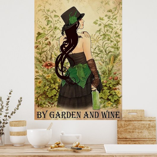 Leicht abseits von Garten und Wein Poster (Küche)