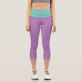Leicht Aquamarin + Lavendel Capri Leggings (Vorderseite)
