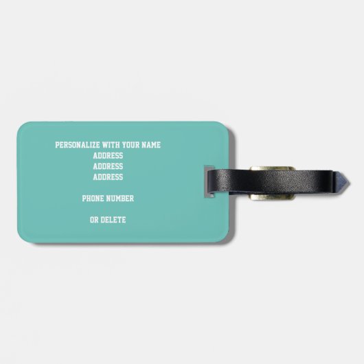 leicht aquamarin oder mit Monogramm Volleyballfarb Gepäckanhänger (Rückseite horizontal)