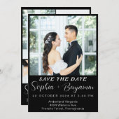 leicht bearbeitbare, moderne Fotocollage Save the  Einladung (Vorne/Hinten)